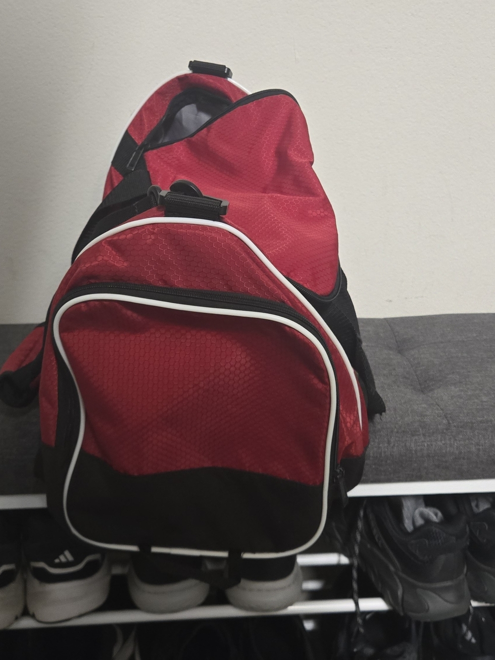 adidas Red and Black Duffel Bag with White Logo - Picture 5 of 5
